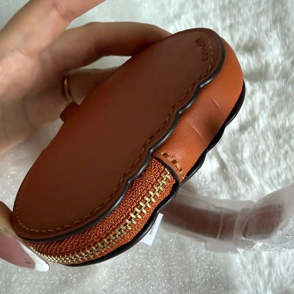 NWT Coach Halloween Pumpkin Coin Case Wristlet